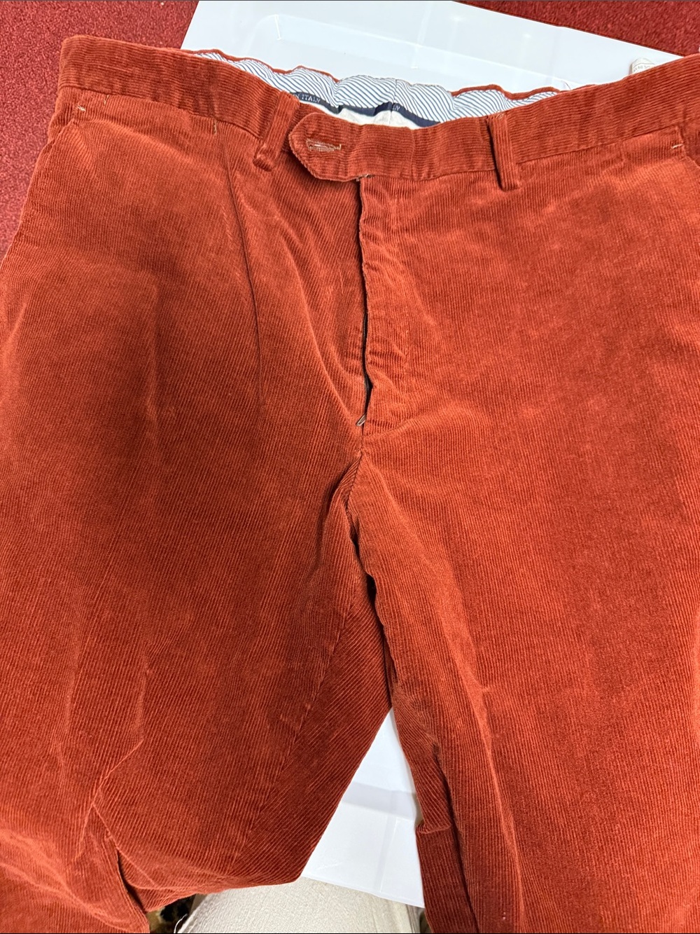 Men's Corduroy Trousers in Deep Rust
